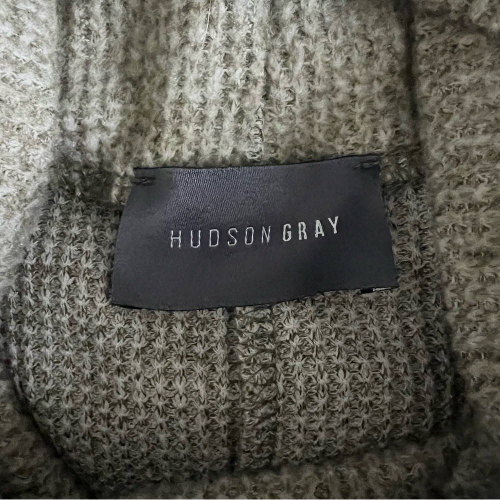 Cozy Taupe Cowl-Neck Sweater Poncho - Picture 6 of 7